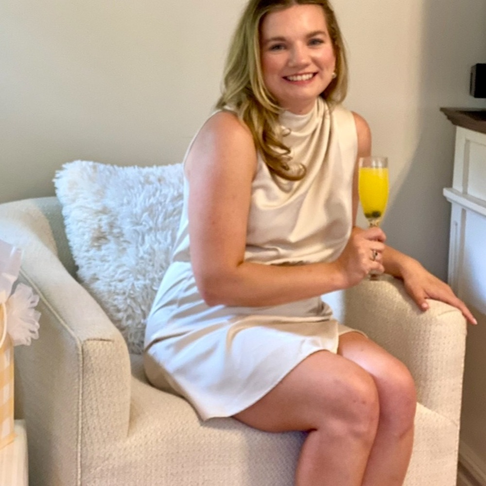 Abercrombie & Fitch champagne draped  dress